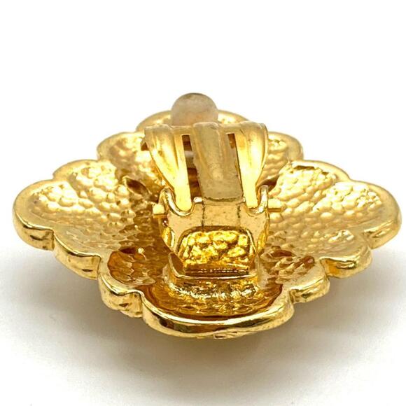 CHANEL Authentic Gold Logo Earrings
